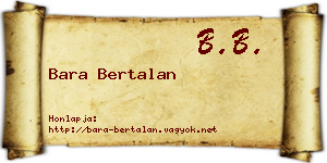 Bara Bertalan névjegykártya